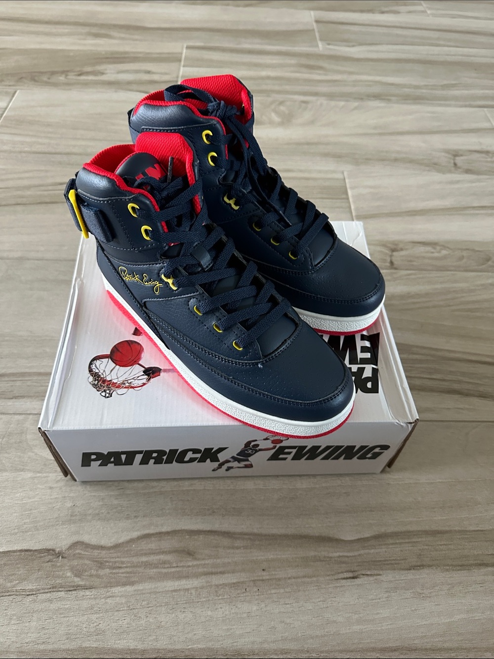 Ewing Athletics Men's Navy and Red High-Top Athletic Shoes